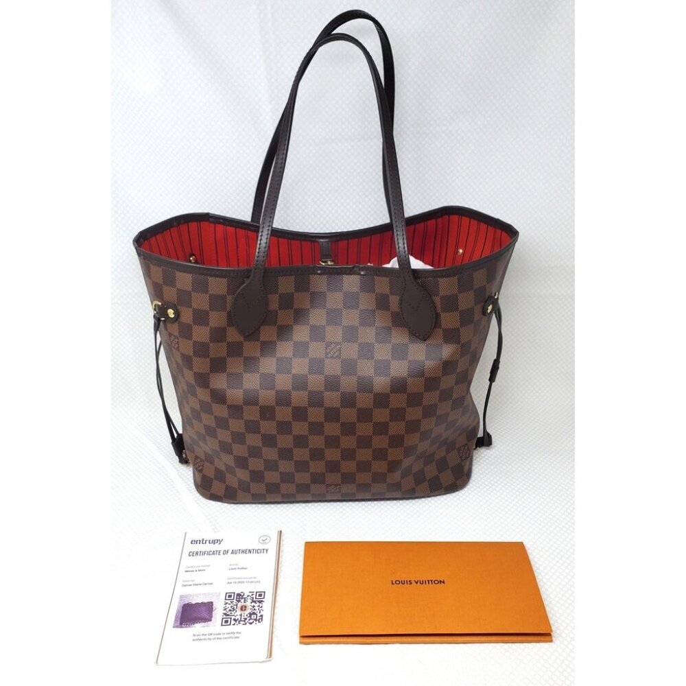 Louis Vuitton Neverfull MM Damier Ebene Bag w/ COA